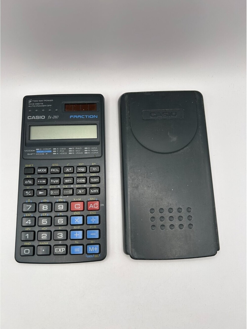 Casio FX-280 Fraction Scientific Calculator Two Way Power w/ Slide Case